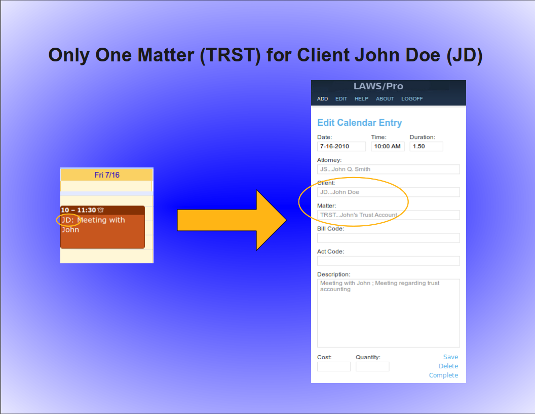 Automatic Matter Code Selection